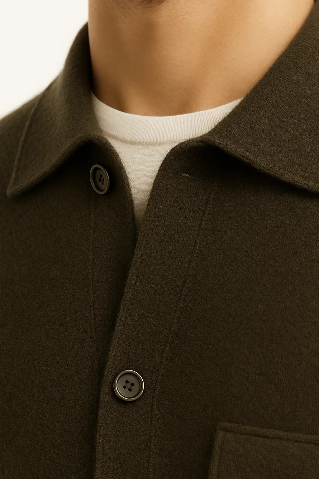 Lorenzo Cashmere Cardigan Olive Green