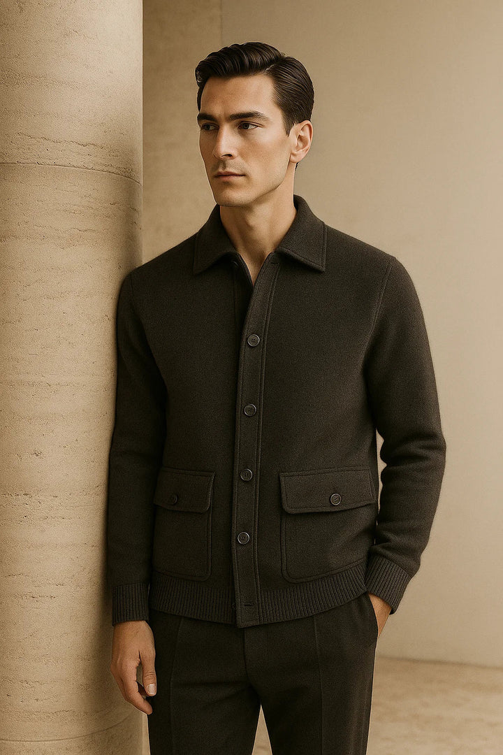 Lorenzo Cashmere Cardigan Dark Grey