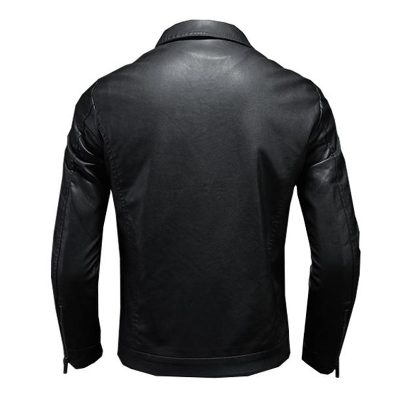 Lenox l Men's Lapel Leather Biker Jacket