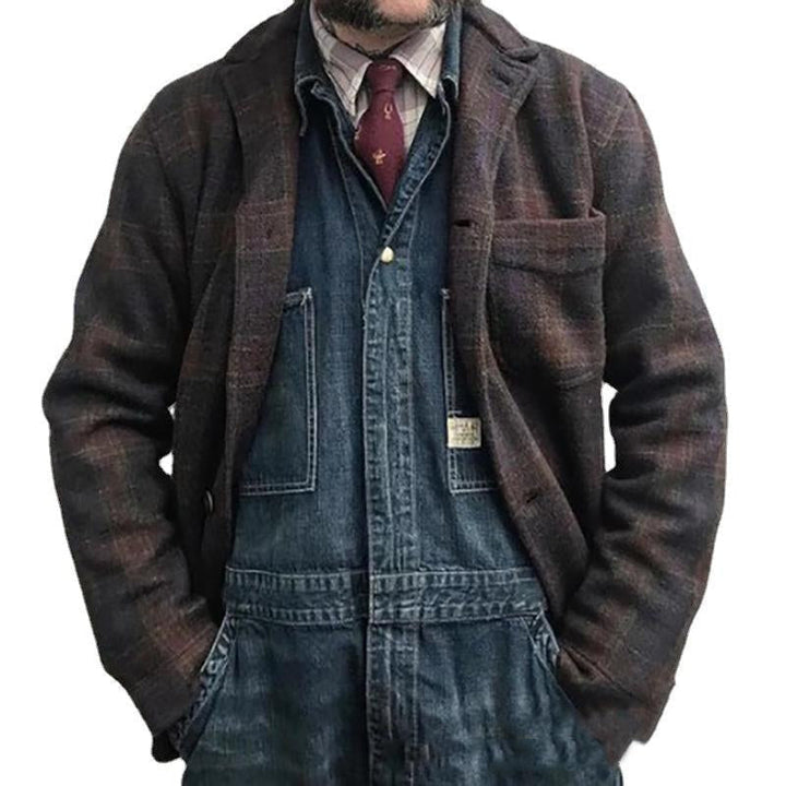 Rowan l Checkered Lapel Loose Jacket