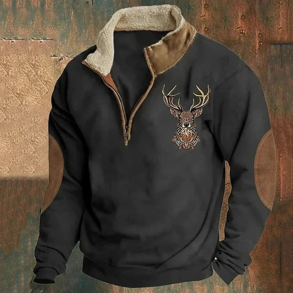 Thimo | Warm and comfortable men's sweater with deer print
