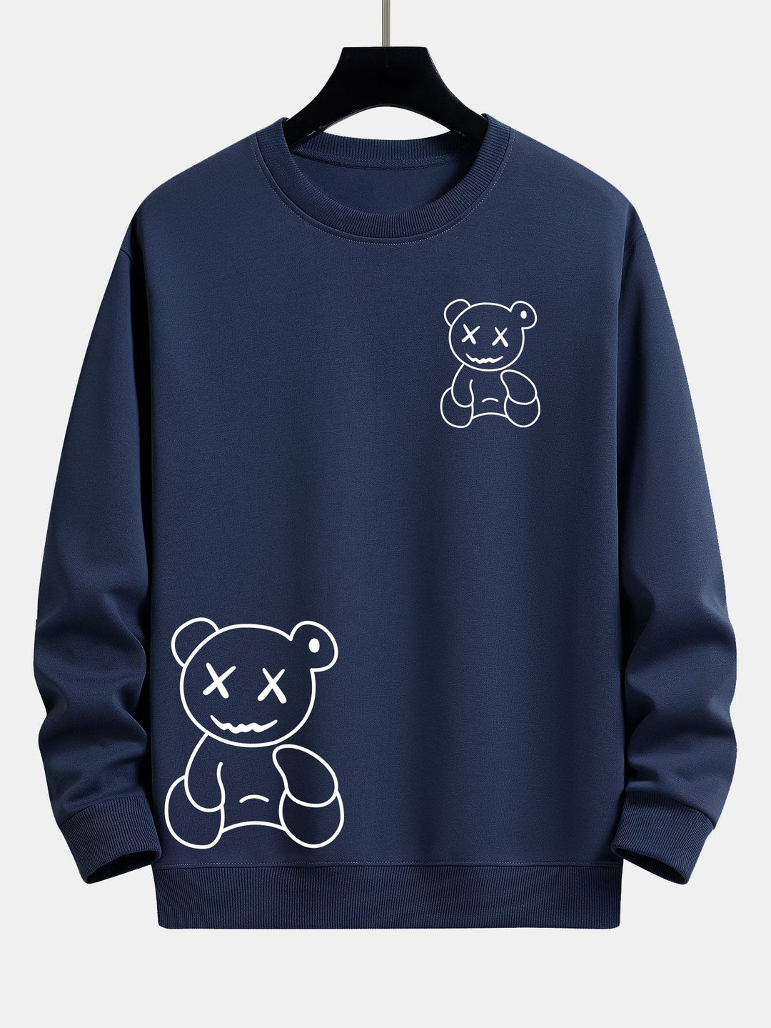Lijnvormige Berenprint Relax Fit Sweatshirt