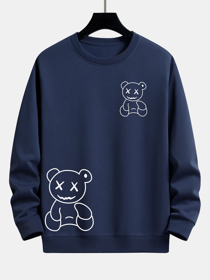Lijnvormige Berenprint Relax Fit Sweatshirt