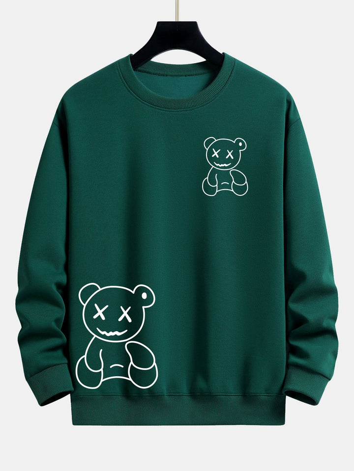 Lijnvormige Berenprint Relax Fit Sweatshirt